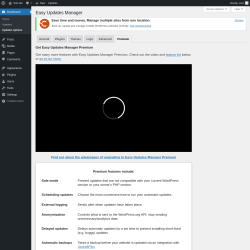Page screenshot: Dashboard &rarr; Updates options &rarr; Premium