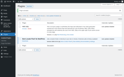 Page screenshot: Plugins ‹ Test site — WordPress