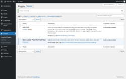 Page screenshot: Plugins ‹ Test site — WordPress