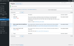 Page screenshot: Plugins ‹ Test site — WordPress