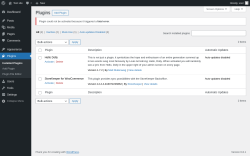 Page screenshot: Plugins ‹ Test site — WordPress