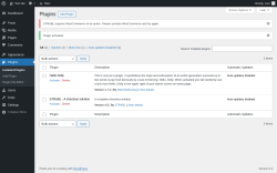 Page screenshot: Plugins &lsaquo; Test site &mdash; WordPress