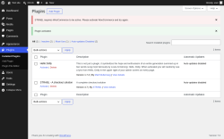 Page screenshot: Plugins &lsaquo; Test site &mdash; WordPress