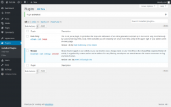 Page screenshot: Plugins ‹ Test site — WordPress