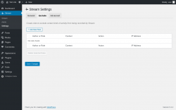 Page screenshot: Stream → Settings → 
							Exclude						