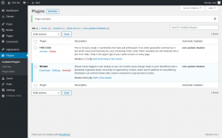 Page screenshot: Plugins ‹ Test site — WordPress