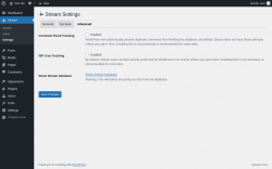 Page screenshot: Stream → Settings → 
							Advanced						