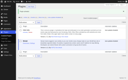 Page screenshot: Plugins &lsaquo; Test site &mdash; WordPress