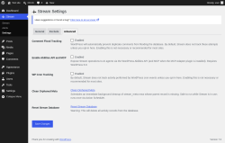 Page screenshot: Stream &rarr; Settings &rarr; 
							Advanced						