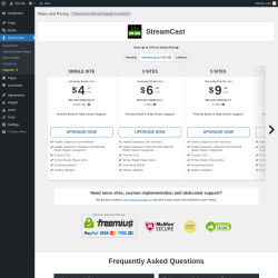 Page screenshot: StreamCast → Upgrade  ➤