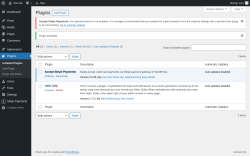 Page screenshot: Plugins ‹ Test site — WordPress