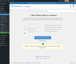 Page screenshot: WP Simple Pay → Coupons