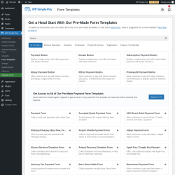 Page screenshot: WP Simple Pay → Form Templates 