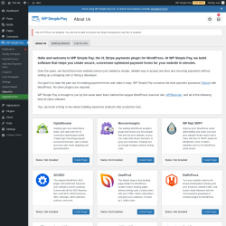 Page screenshot: WP Simple Pay → About Us