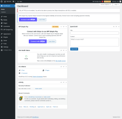 Page screenshot: Dashboard ‹ Test site — WordPress
