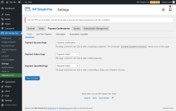 Page screenshot: WP Simple Pay → 
			Payment Confirmations		