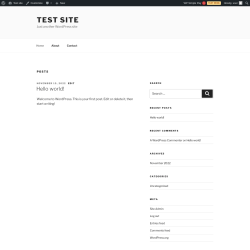 Page screenshot: Test site – Just another WordPress site