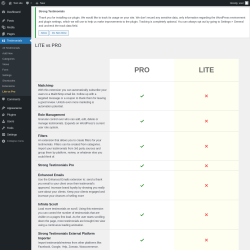 Page screenshot: Testimonials  &rarr; Lite vs Pro