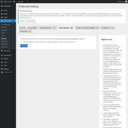 Page screenshot: Testimonials  &rarr; Settings &rarr; Review MarkupPRO