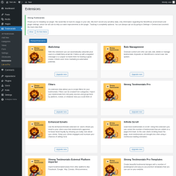 Page screenshot: Testimonials  &rarr; Extensions