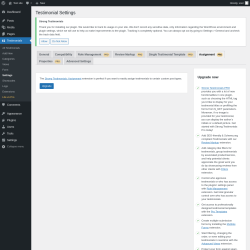 Page screenshot: Testimonials  &rarr; Settings &rarr; AssignmentPRO