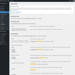 Page screenshot: Testimonials  &rarr; Shortcodes