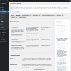 Page screenshot: Testimonials  &rarr; Settings &rarr; Compatibility