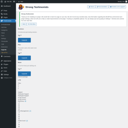 Page screenshot: Testimonials  &rarr; Upgrade