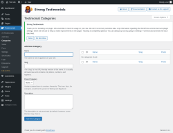Page screenshot: Testimonials  &rarr; Categories