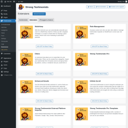 Page screenshot: Testimonials  &rarr; Extensions