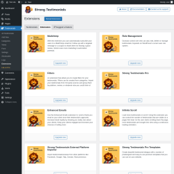 Page screenshot: Testimonials  &rarr; Extensions