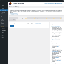 Page screenshot: Testimonials  &rarr; Settings &rarr; Role ManagementPRO