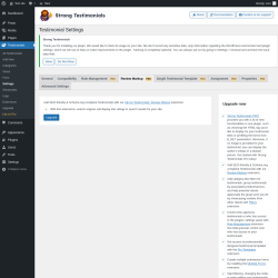 Page screenshot: Testimonials  &rarr; Settings &rarr; Review MarkupPRO