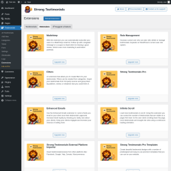 Page screenshot: Testimonials  &rarr; Extensions