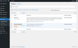 Page screenshot: Plugins ‹ Test site — WordPress