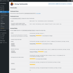 Page screenshot: Testimonials  → Shortcodes