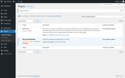 Page screenshot: Plugins ‹ Test site — WordPress