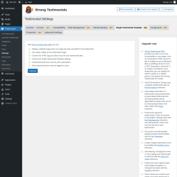 Page screenshot: Testimonials  → Settings → Single Testimonial TemplatePRO