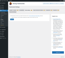 Page screenshot: Testimonials  &rarr; Settings &rarr; Review MarkupPRO