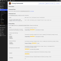Page screenshot: Testimonials  &rarr; Shortcodes