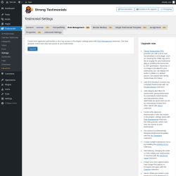 Page screenshot: Testimonials  &rarr; Settings &rarr; Role ManagementPRO