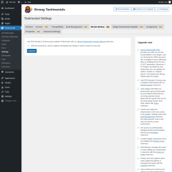 Page screenshot: Testimonials  &rarr; Settings &rarr; Review MarkupPRO