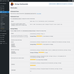 Page screenshot: Testimonials  &rarr; Shortcodes