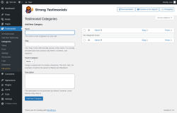 Page screenshot: Testimonials  &rarr; Categories