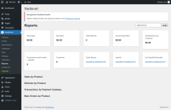 Page screenshot: Studiocart → Reports