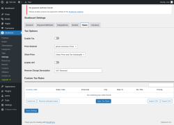 Page screenshot: Studiocart → Settings → Taxes