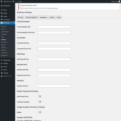 Page screenshot: Studiocart → Settings → Integrations