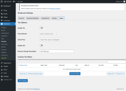 Page screenshot: Studiocart → Settings → Taxes
