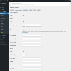 Page screenshot: Studiocart → Settings → Payment Methods
