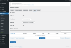Page screenshot: Studiocart → Settings → Taxes